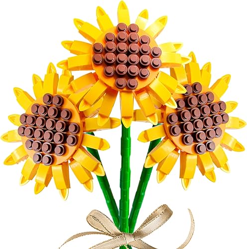 Bloques de construcción, ramo de flores, kit de plantas, flores artificiales creativas, colección botánica, juguete de construcción de ladrillos de