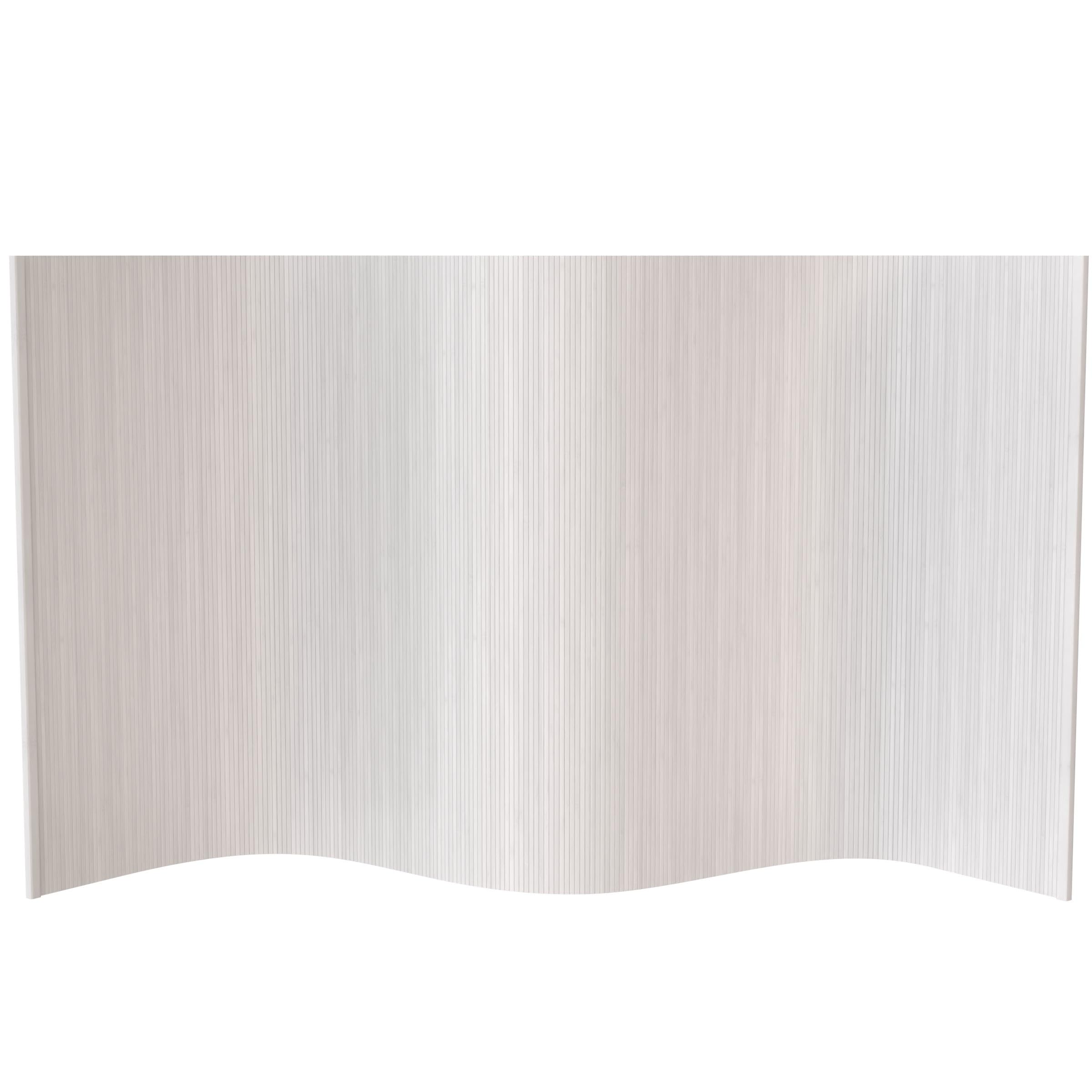 Red Lantern 4 ft. Short Bamboo Wave Screen - White