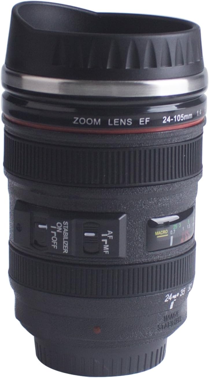 Camera Coffee Mug Lens Travel Thermos Cup with lid