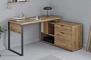 Jahnke Loop C 150 E Corner Desk Core Oak / Anthracite