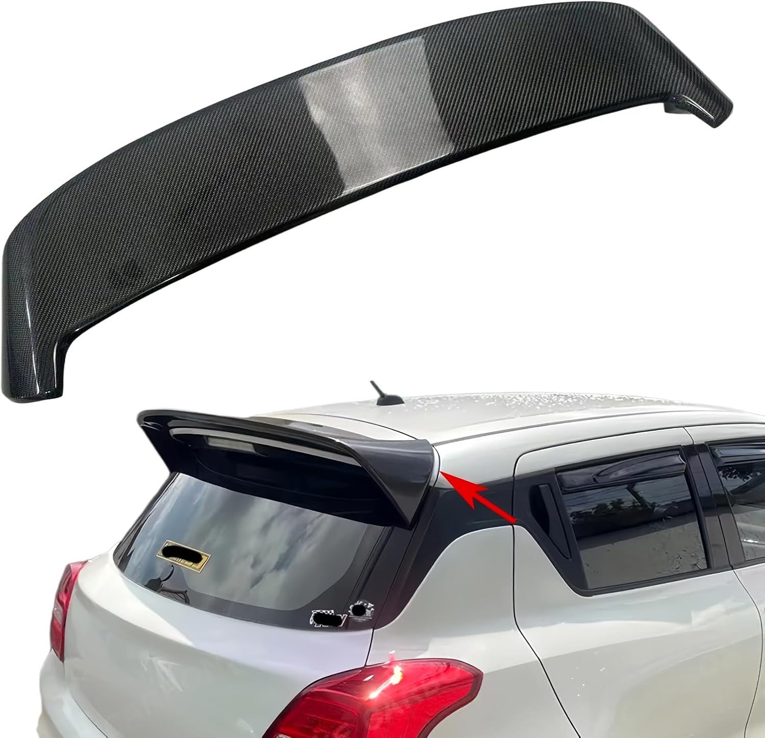 Carbon Fiber Rear Spoiler Compatible with Suzuki Swift Sport ZC33S 2018-2024 Rear Trunk Lip Spoiler Wing Vehicle Body Styling Kit