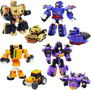 GIDGOD Transforming Robot Toys Cars Set for 3 4 5 6 7 Year Old Kids Boys Girls Hero Figure Modified Toddler Airplane Ships Tanks Rescue Vehicle Playsetâ€¦