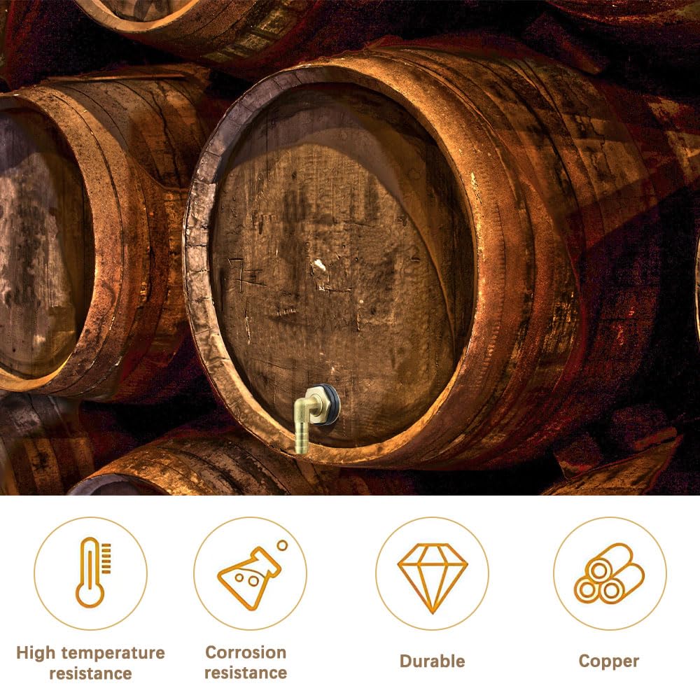 Raccordi Serbatoio Ottone 2 Pezzi - Filettatura 1/2" Esterna E 3/8" Interna Per Botti Pioggia