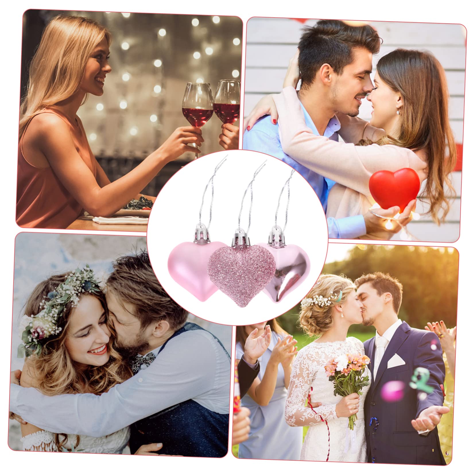 DECHOUS 96piezas Adorno Colgante Corazón para Decoración De San Valentín Decoración De Bodas y Fiestas Accesorio Creativo y Duradero para Festivos