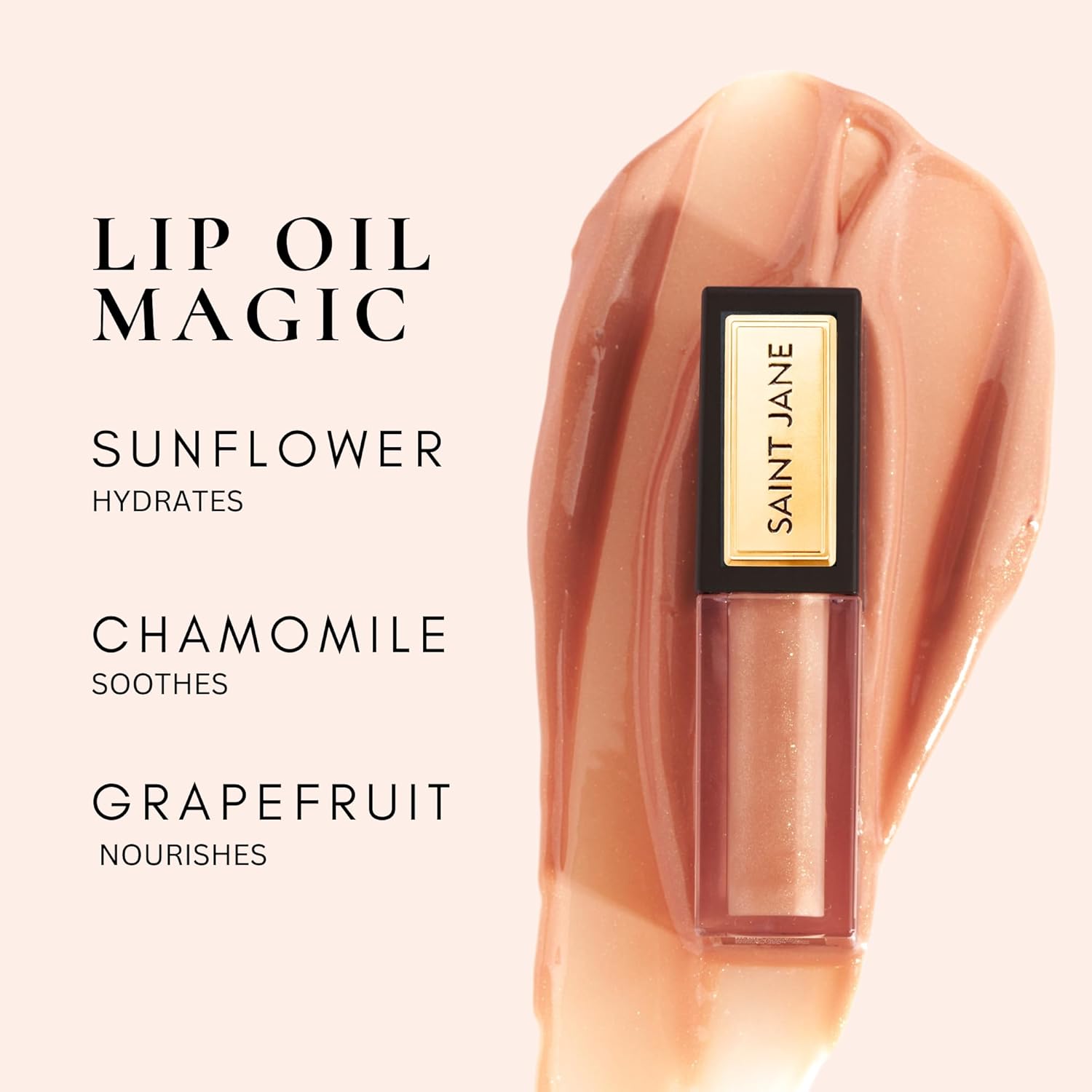 SAINT JANE - Luxury Lip Oil | Luxury, Floral-Infused, Clean Skincare (Calm, 0.15 oz | 4.5 ml)