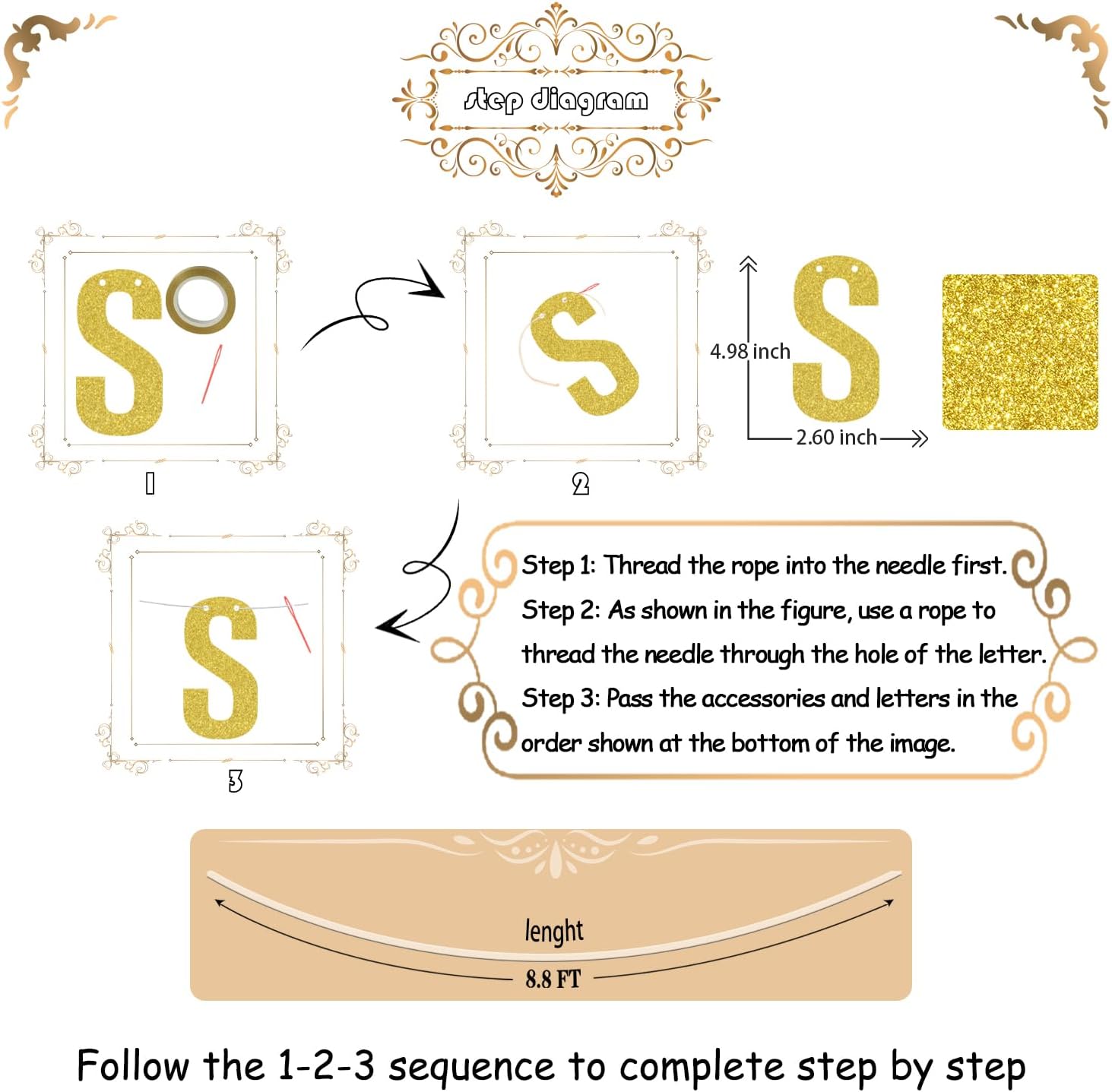 Adios Dos Banner Fiesta 3rd Birthday Decorations Fiesta 3 Years Old Party Decoration Mexican Child 3rd Birthday Anniversary Party Supplies Gold Glitter