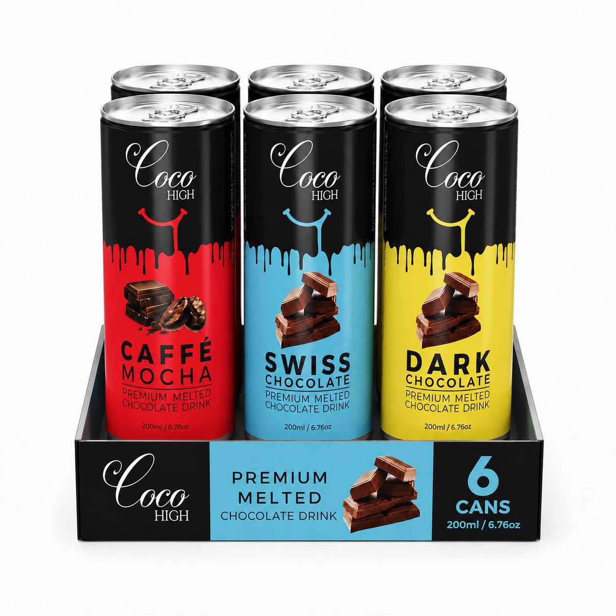 CocoHigh Chocolate Milk 1.2L (6 x 200ml) | Combo of Swiss, Caffe