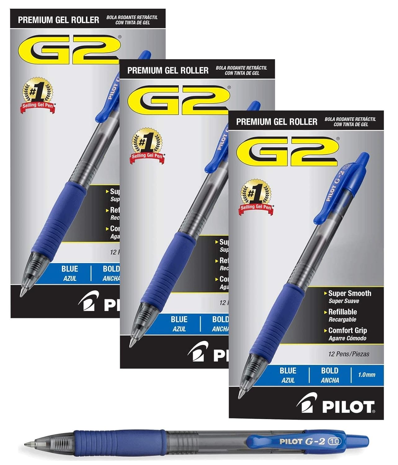 Pilot G2 Retractable Premium Gel Ink Roller Ball Pens Bold Pt (1