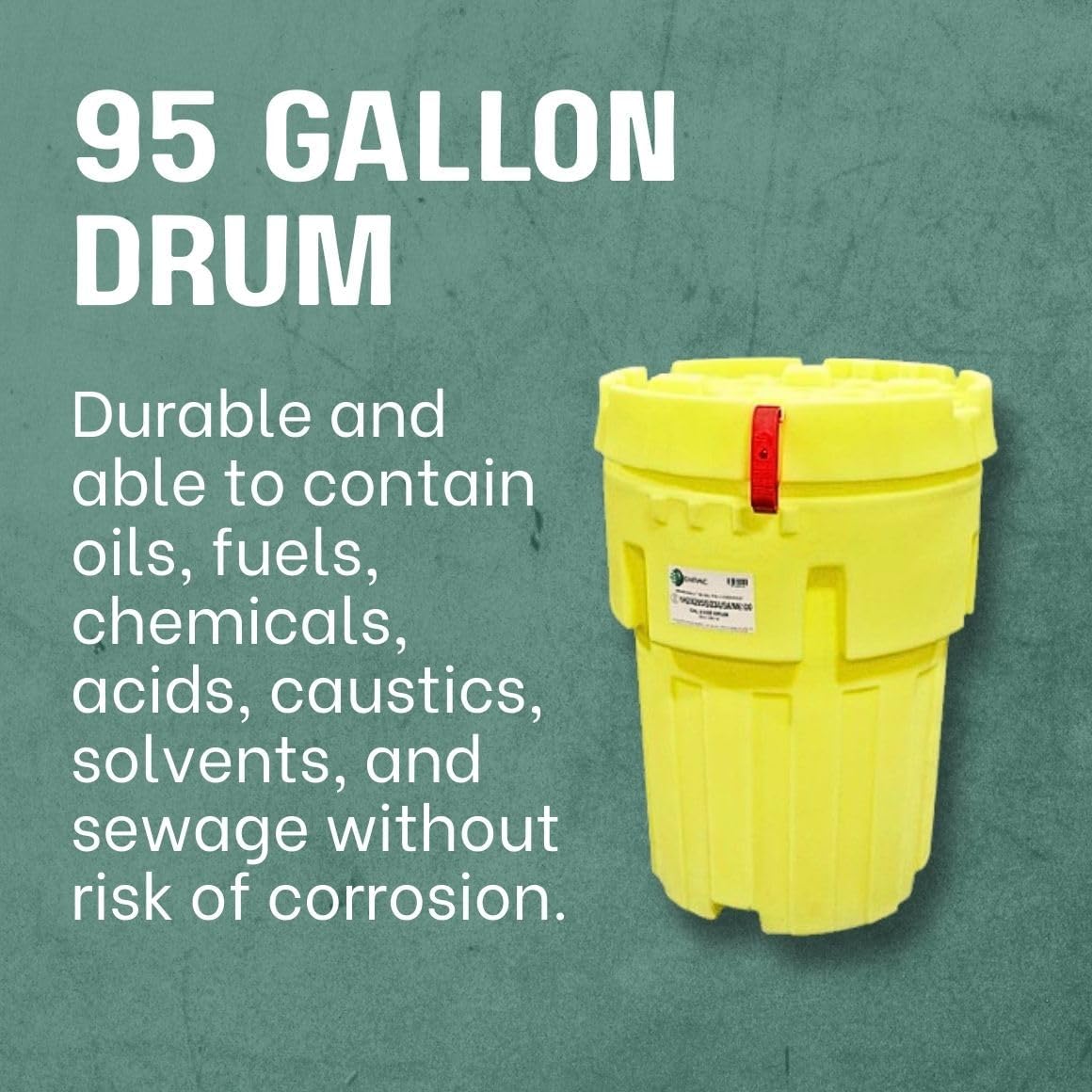 ENPAC 95-Gallon Locking Emergency Response Oil Spill KIT (Includes Drum, Granular Absorbent, Pads, Socks, Disposal Bags, & Safety Equipment), Fits 55-Gallon Drums - OSHA, UN, & DOT Compliant