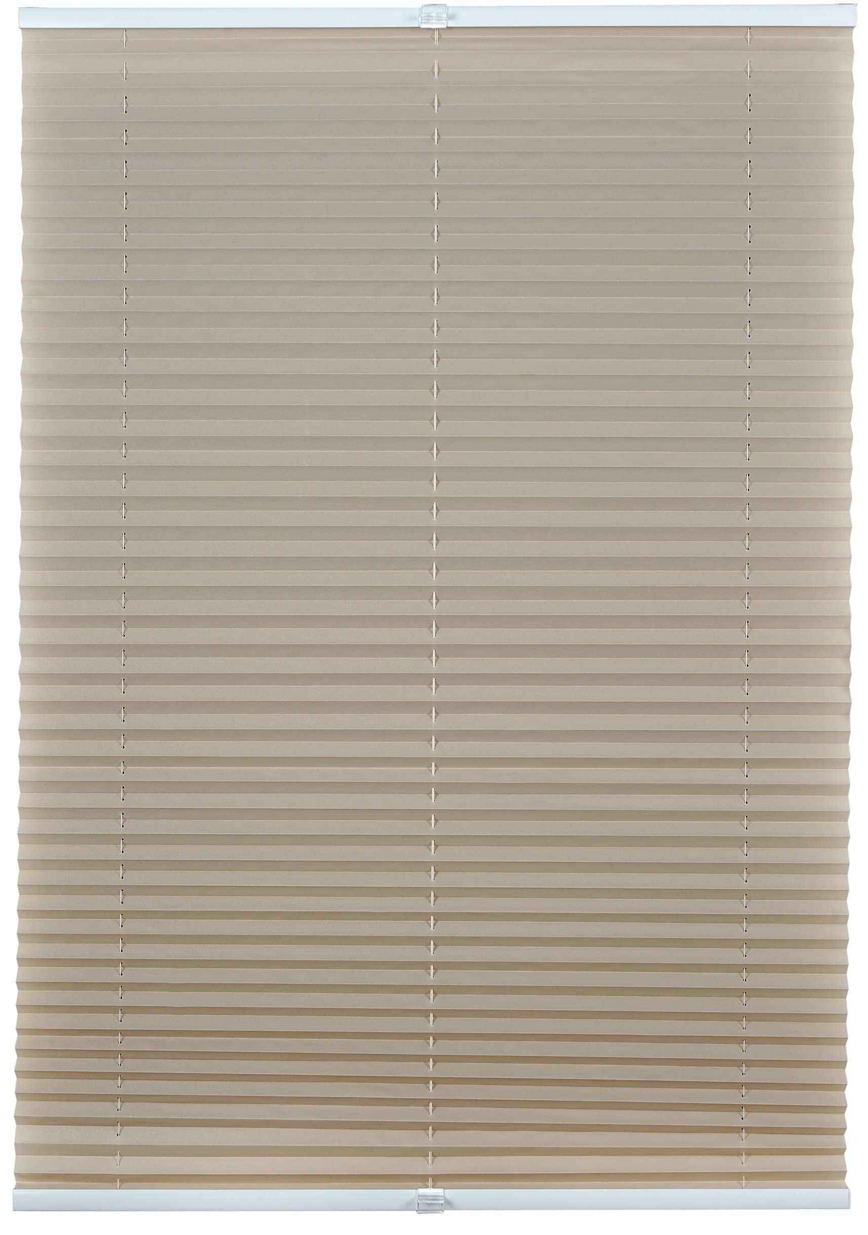 Plissee ohne Bohren 120x130 cm beige | Blickdicht, Sichtschutz für Fenster & Tür | Easy-to-fix