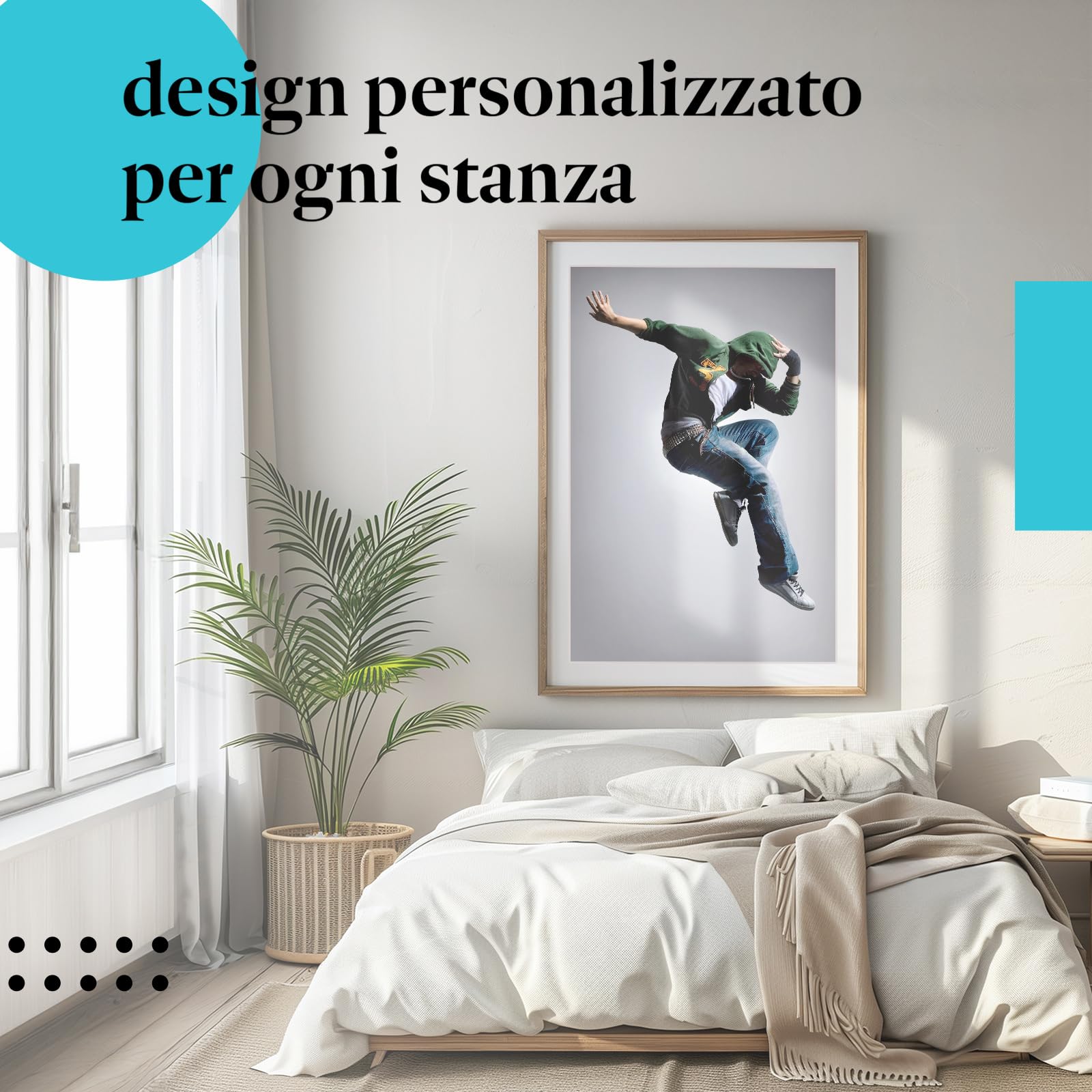 Postereck - 0794 - Hip hop, uomo ballerino salto street dance musica - Decorazione da Parete, Stampa Artistica, Arredamento Interni, Stampa Fotografica - Tela - 100,0 cm x 75,0 cm
