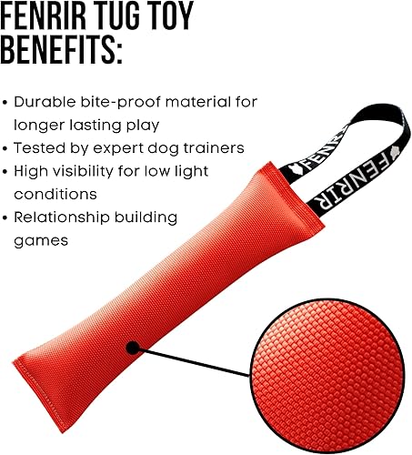 Miniatura 4 de Fenrir Juguete de remolcador resistente a las mordeduras para masticadores agresivos, manguera de fuego para perros grandes, sin chirriantes, mango