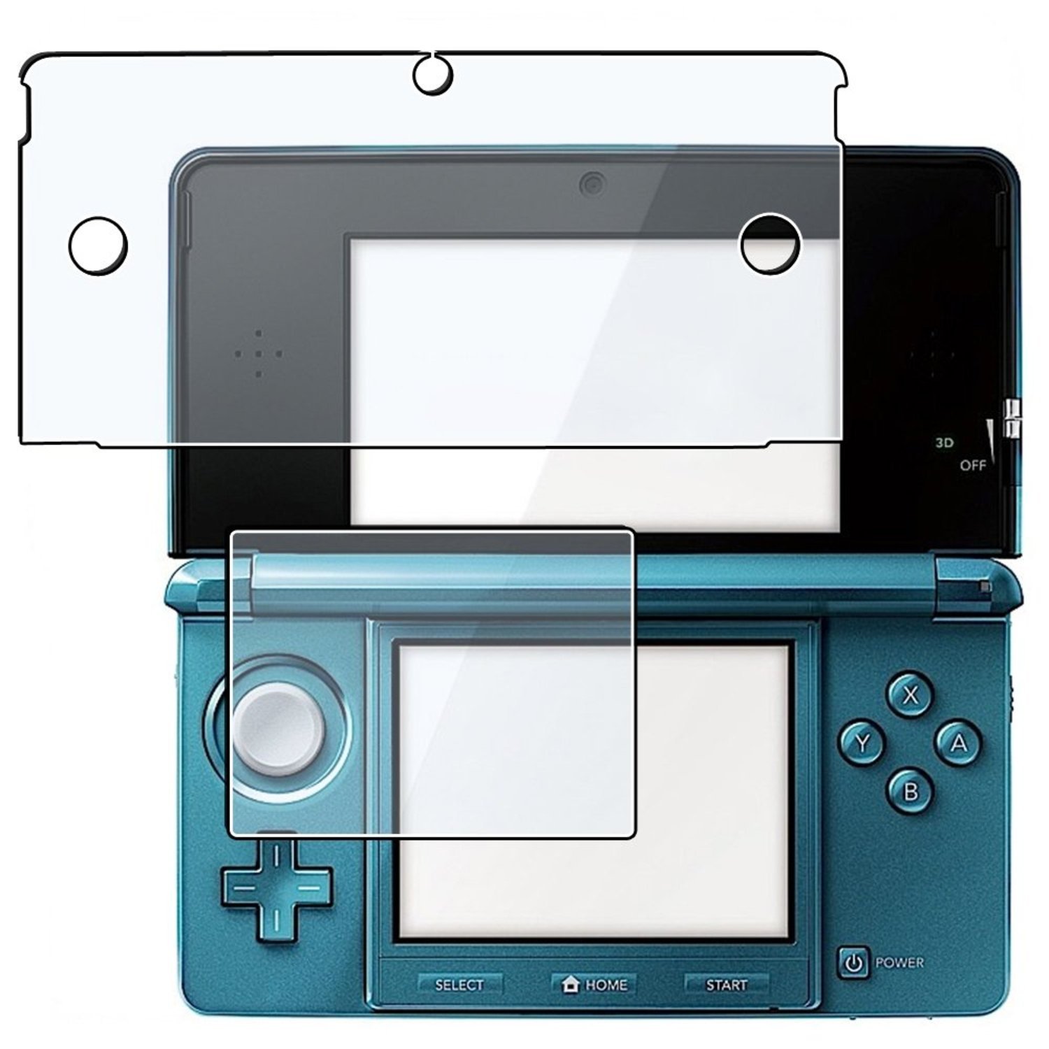 Theo&Cleo 2 pack Ultra Clear LCD Slim Protector Film Shield for Nintendo 3DS N3DS Screens