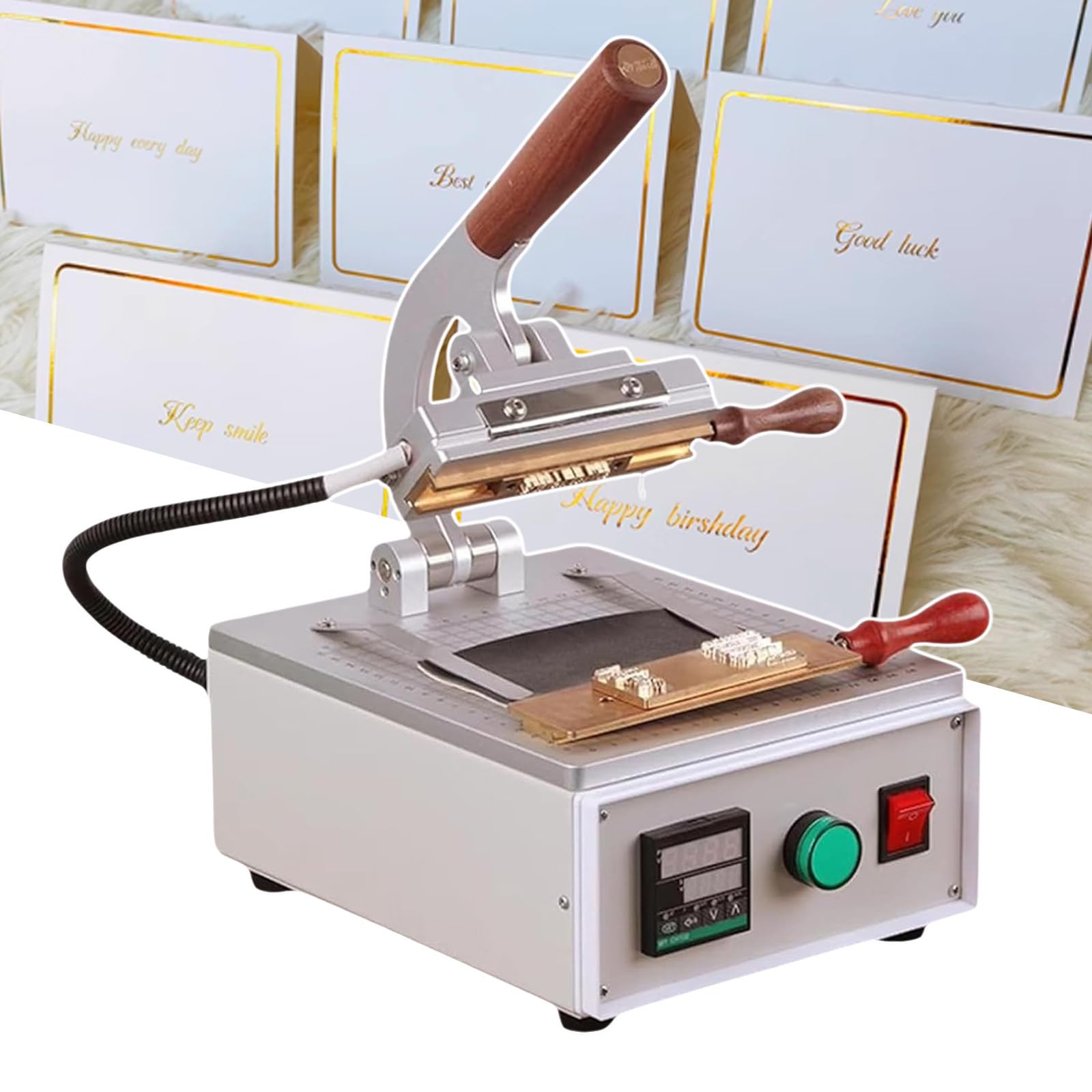 SENJINGHUA Foil Hot Stamping Machine, Hot Foil Stamper, with LCD Digital Display, 45-280°C Temperature Adjustable, Easy to Replace Mold, for Leather, Cloth and Wood,220V