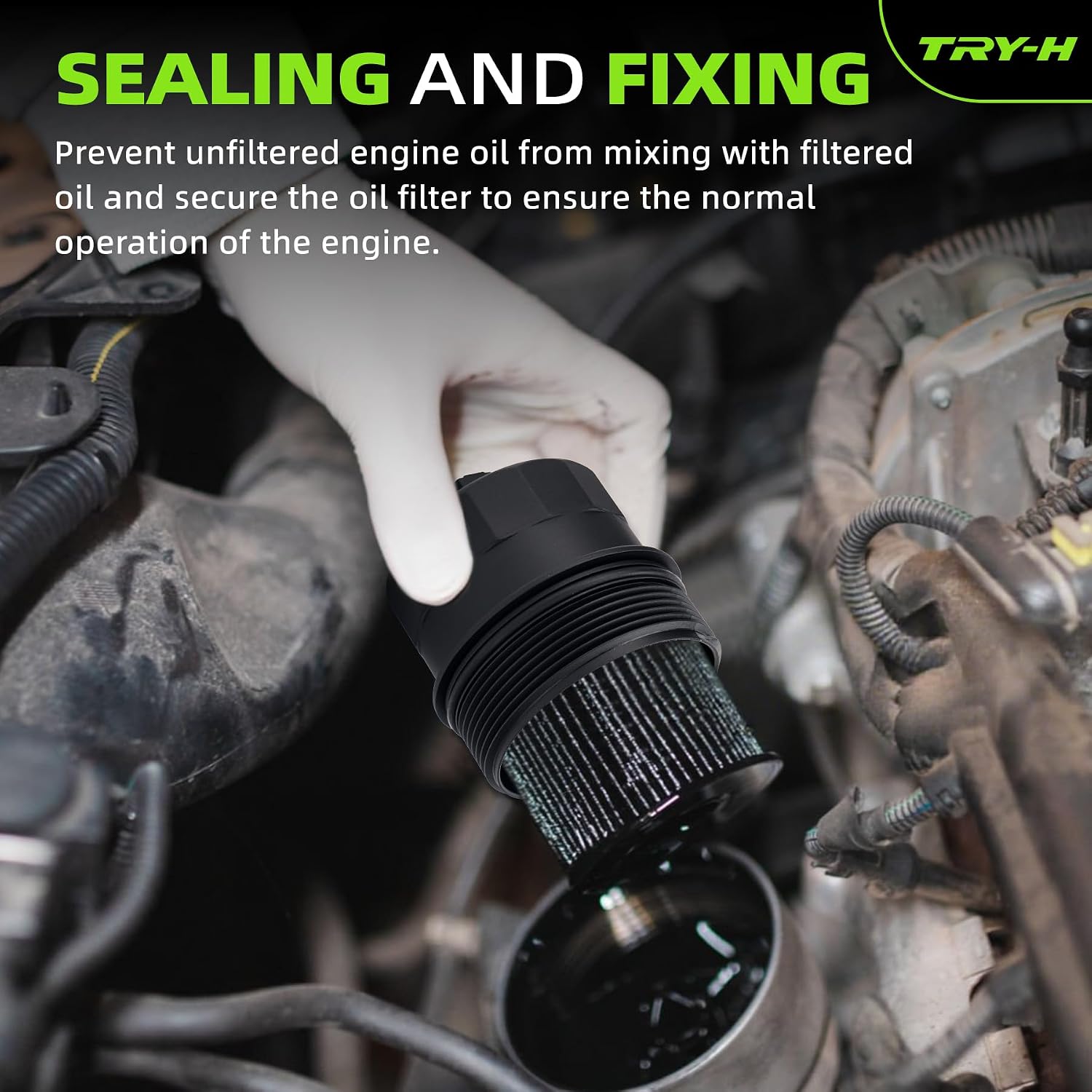 11427521353 Oil Filter Housing Cap Engine Cover Assembly for BMW 750Li 745Li 645Ci 745i 545i 550i 750i 650i 760i 760Li X5 Alpina B7 Replace# 917-072 V20-1225 11420151457 SK121442