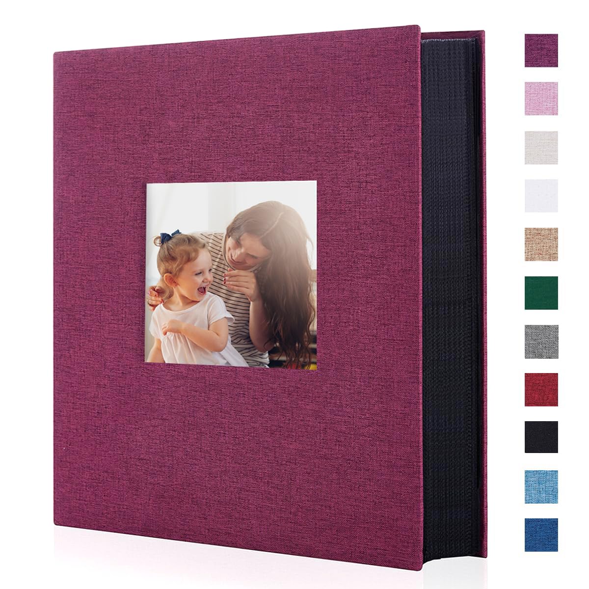 Artmag Fabric Photo Album 4x6 400 Large Capacity for Family Wedding Anniversary Linen Album Holds 400 Vertical Photos (400 Pockets, Purple)