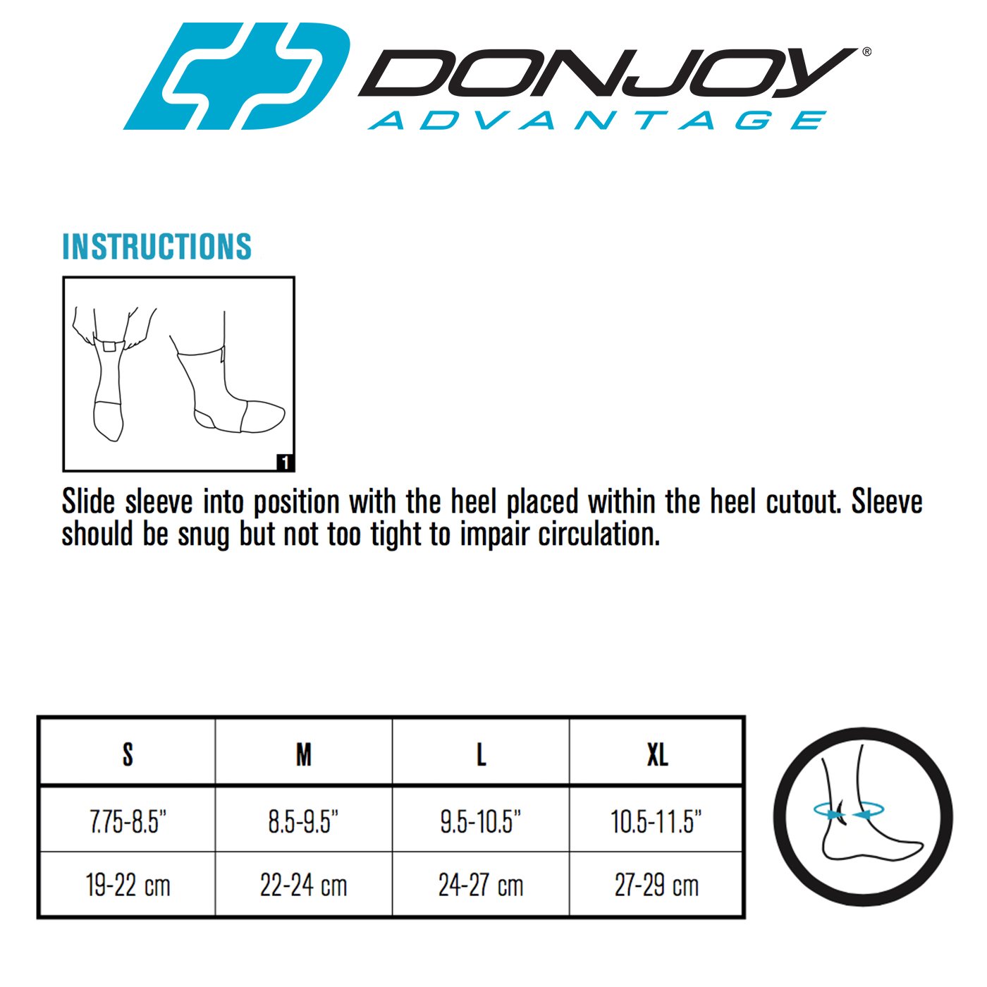 DonJoy Advantage DA161AV01-BLK-XL 伸縮足首 捻挫/緊張/腫れ用 ブラック 左右兼用 XL 10.5