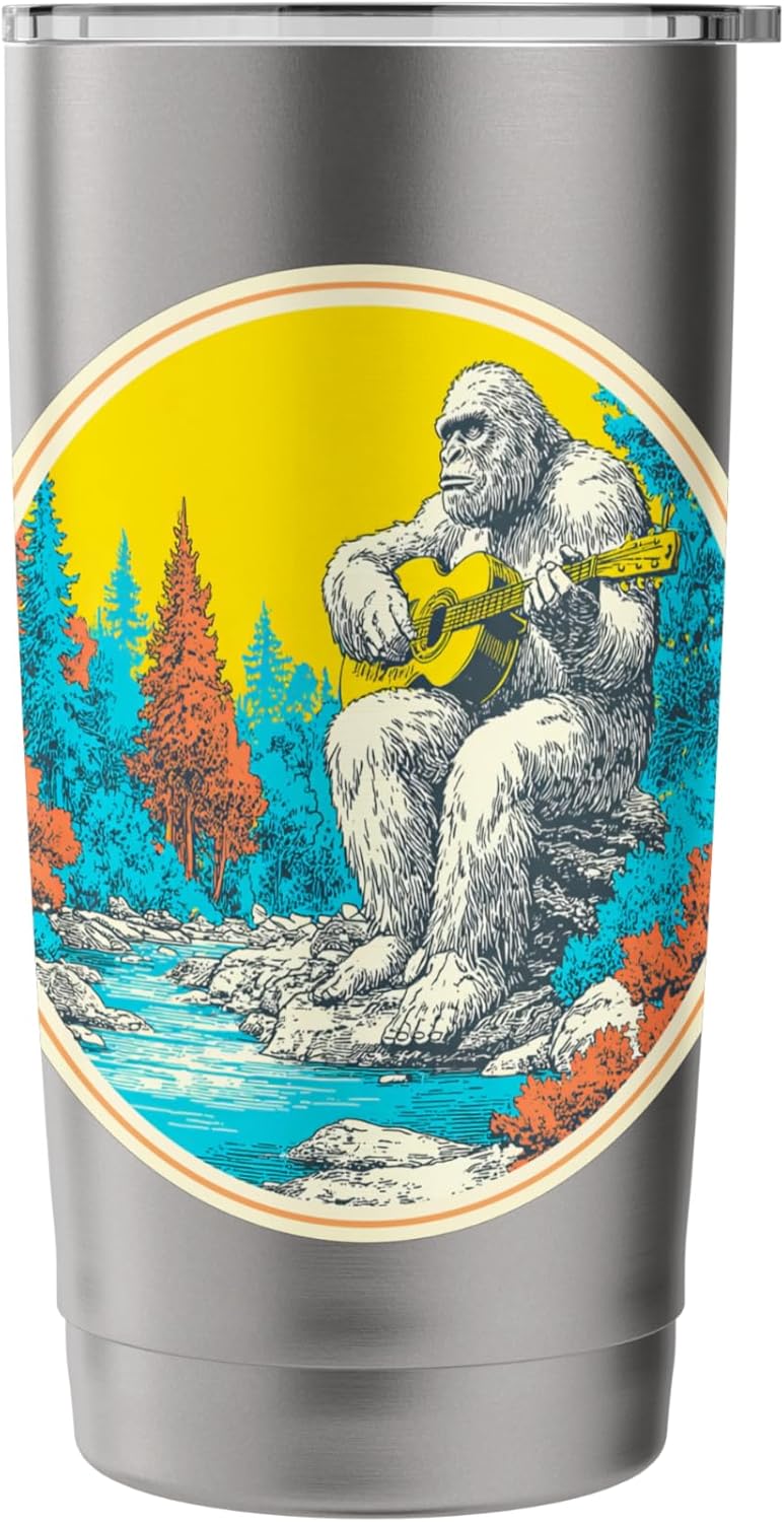 Yeti Play Guitar | Rock Star | 60s 70s Rock Music Stainless Steel Insulated Tumbler