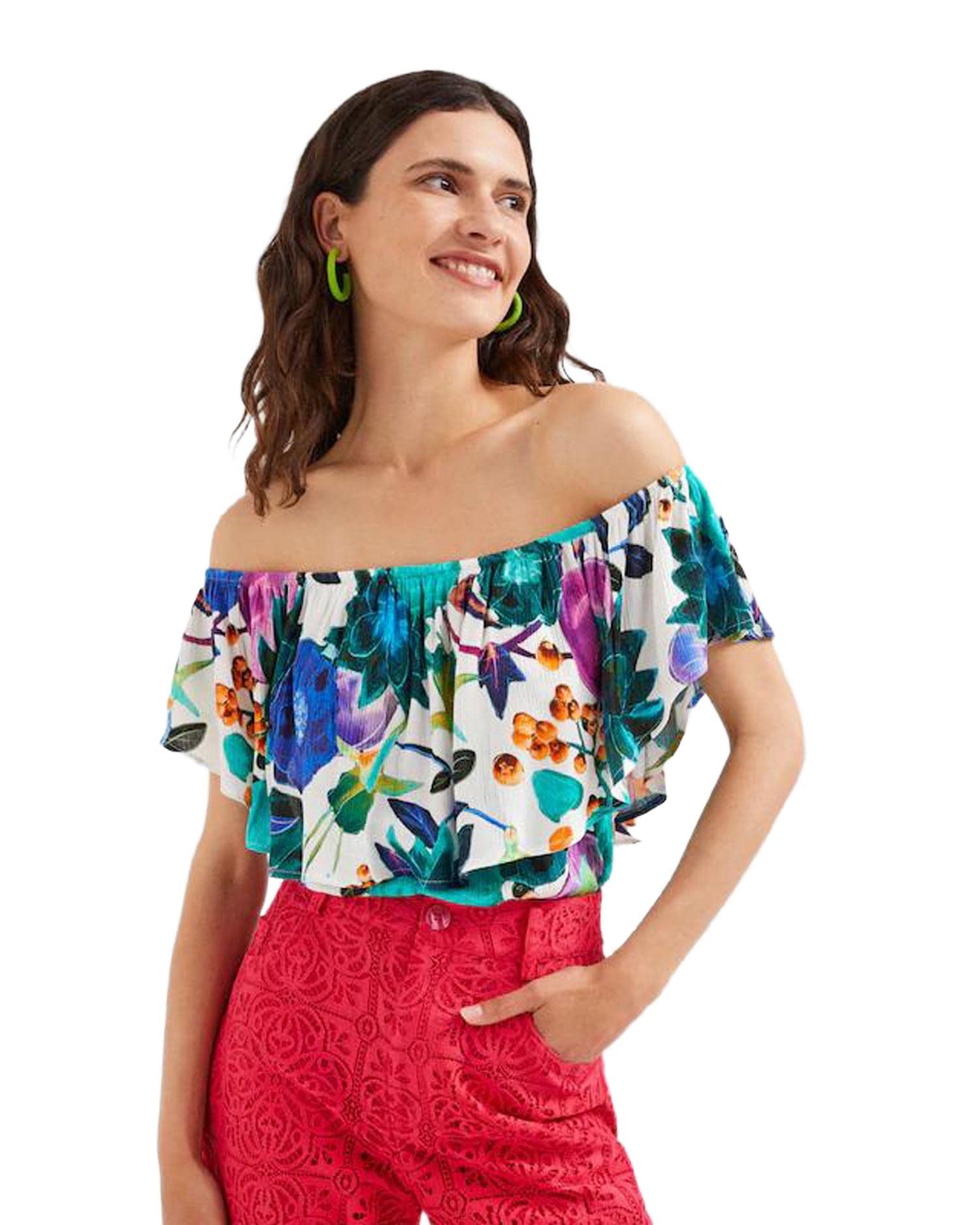 Desigual BLUS_SENDY Blouse, Vert, X-Small Femme