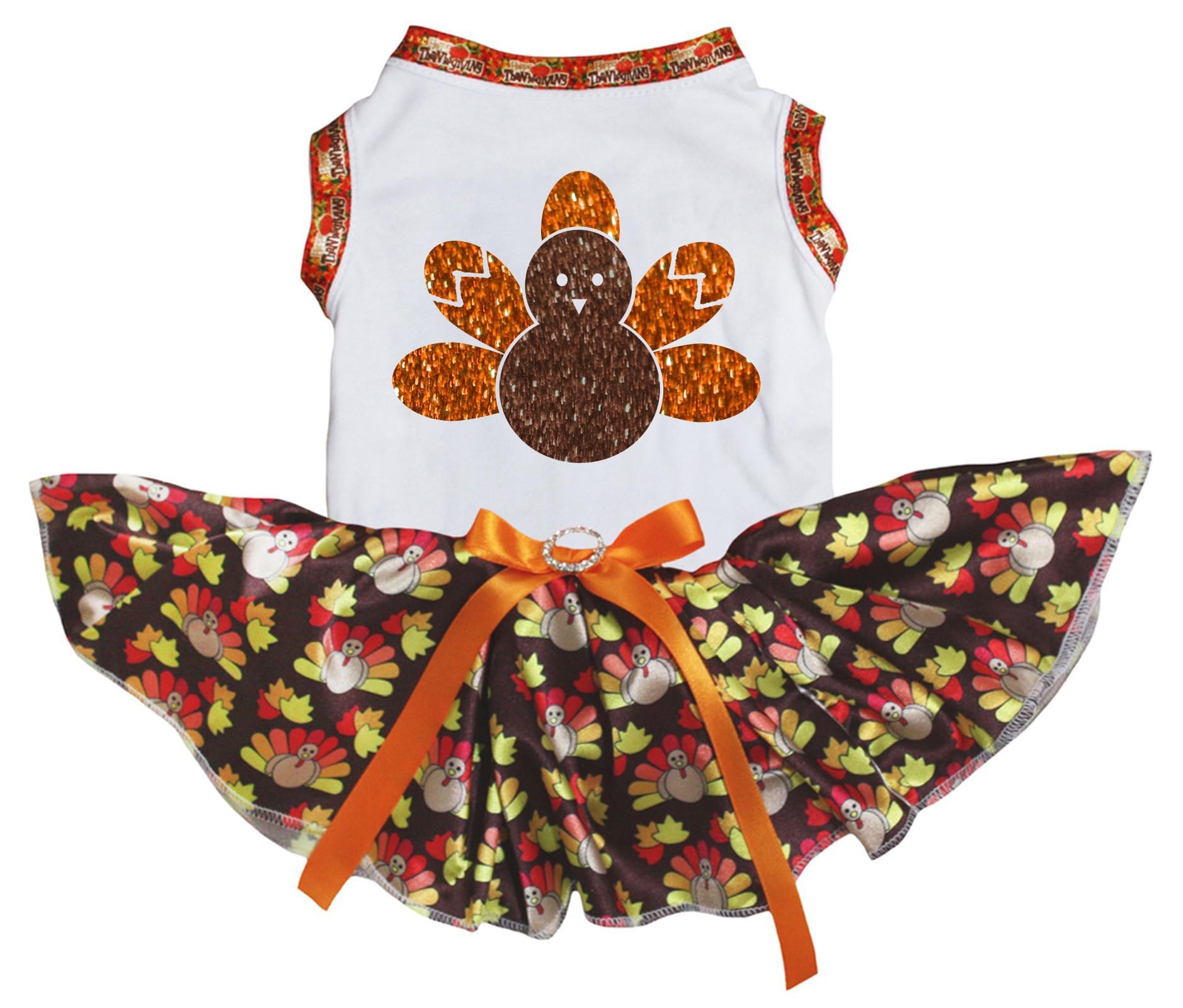 Robe pour chiot grande taille XXXL Bling Turkey pour habiller un chiot sans serrer