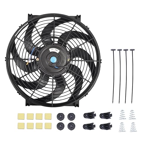 Kit de montaje de ventilador de enfriamiento de radiador eléctrico de 14 pulgadas, ventilador de radiador de enfriamiento de 12 V con 80 W 800 CFM