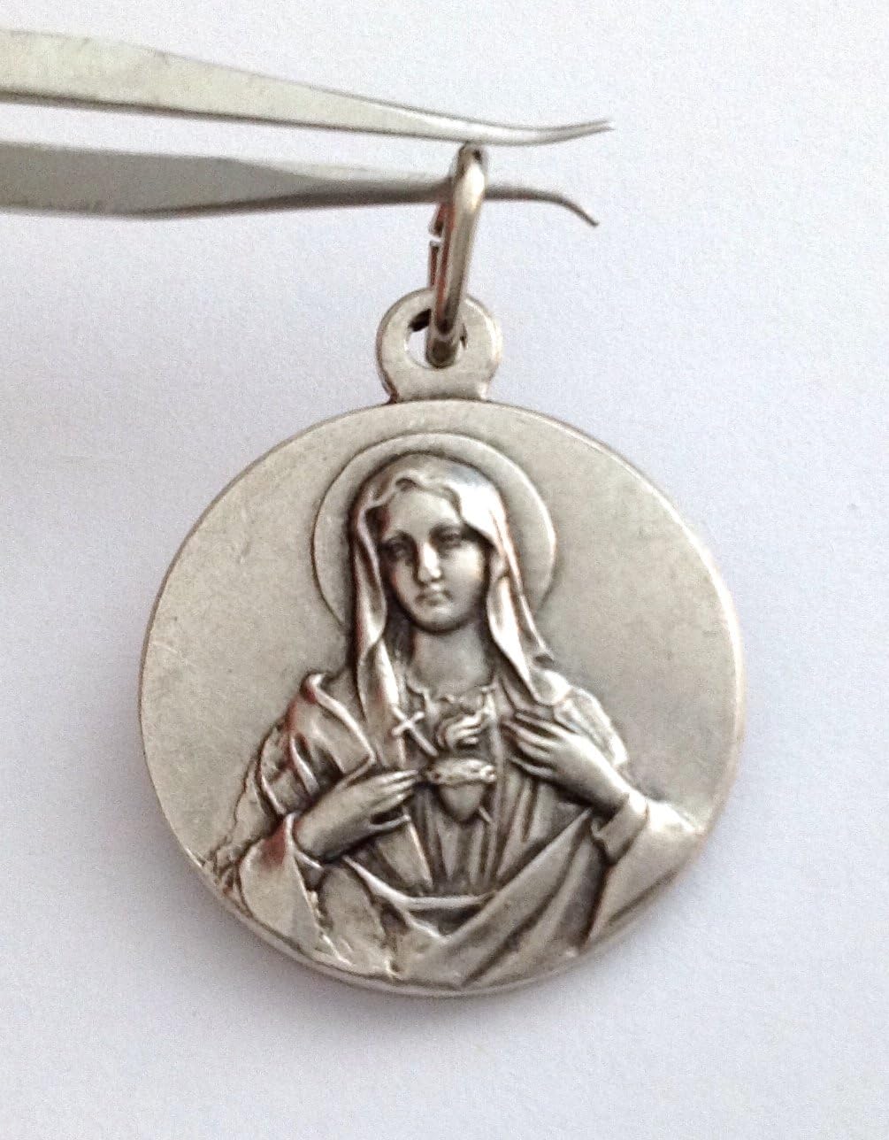 I G J THE SACRED HEART OF MARY (IMMACULATE HEART OF MARY) - THE PATRON SAINTS MEDALS - 100% MADE IN ITALY (ROUND SHAPE) - Image 3