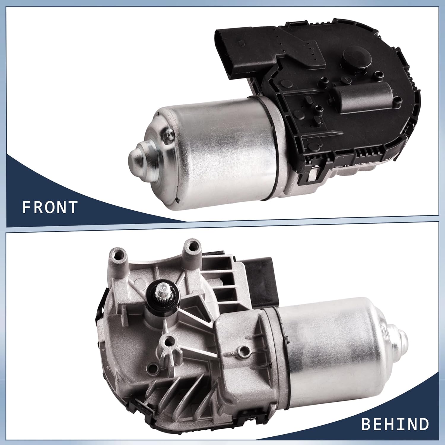 Front Windshield Wiper Motor for Volkswagen 2005–2014 Jetta, 2006–2014 GTI, 2007–2016 Eos, 2010–2014 Golf, 2012–2013 Golf R, 2006–2009 Rabbit, 2008 R32, Replacement 1K1955119E 3C1955119