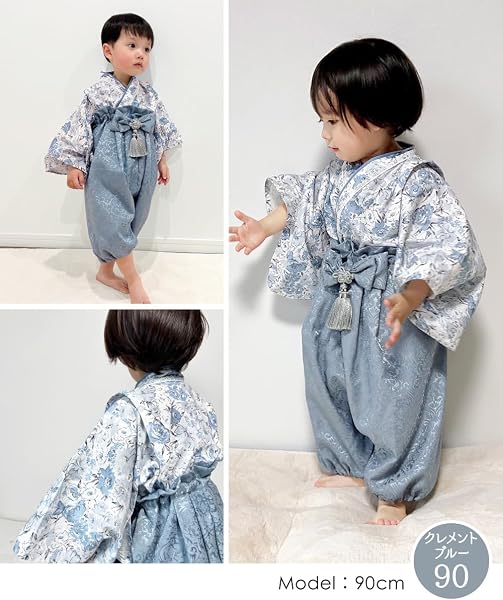 [regalo] ベビー 袴 2ピース60～100cm 女の子 男の子 セパレート ひな祭り 和装 フォーマル 赤ちゃん お宮参り 百日祝 初節句 花恋 - 2