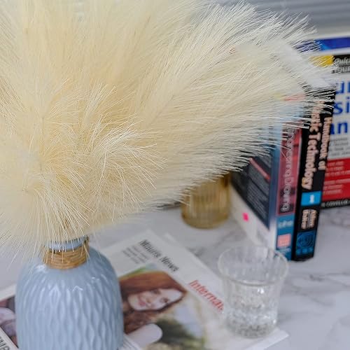 Miniatura 6 de Vokenforu Hierba de las pampas, 6 tallos pequeños, de 18 pulgadas, no se desprenden, de hierba de pampas, decoración bohemia para sala de estar,