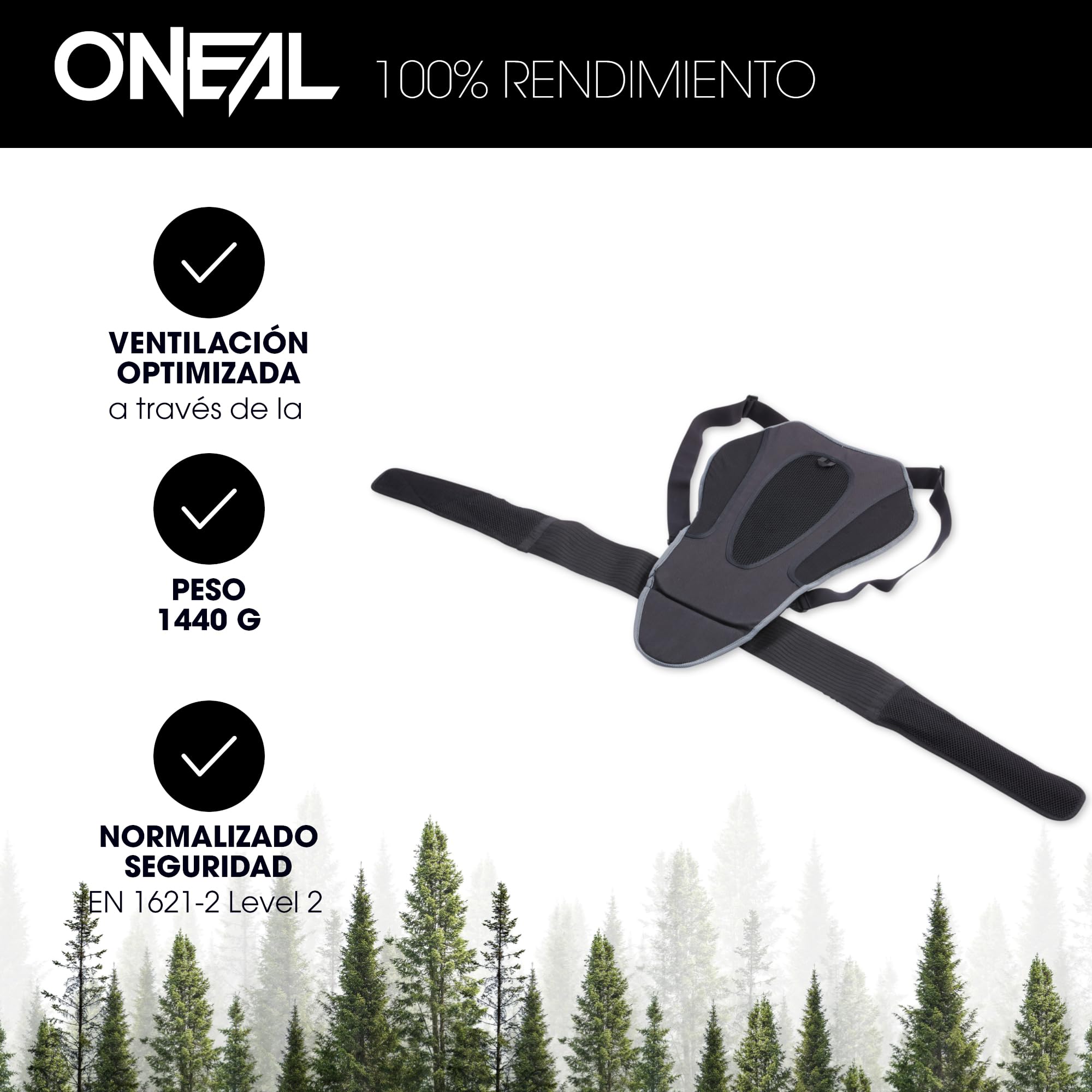 O'NEAL Protector Trasero para Motocross Progression Back Lite V.22 I MX Enduro I Protector de Espalda Ligero para Motocicleta Con Correa de Ajuste