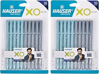 XO Ball Pen Combo Pack | Solid Body Type With Ultra Durable Tip | 10 Pcs Blue Ink & 10 Pcs Black Ink
