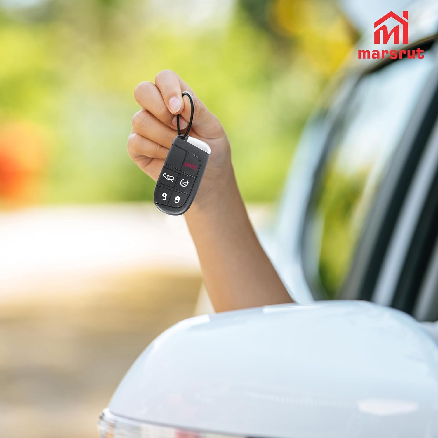 5-Button Smart Key Fob Remote Fits for 2019-2022 Dodge Challenger and for 2019-2022 Dodge Charger to Replace OEM Part, Part Number: 68394195, FCC ID: M3N-40821302