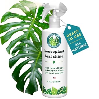 Houseplant Leaf Shine Spray All-Natural Leaf Cleaner and Gloss for Healthy Shine & Better Photosynthesis | Perfect for House Plants and Foliage | 8 oz