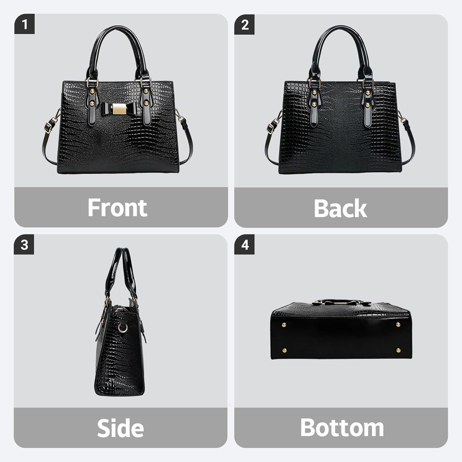 2Pcs Purses and Handbags for Women, Shoulder Top Handle Bags Satchel Purses for Women Bow Bags for Women - Image 6