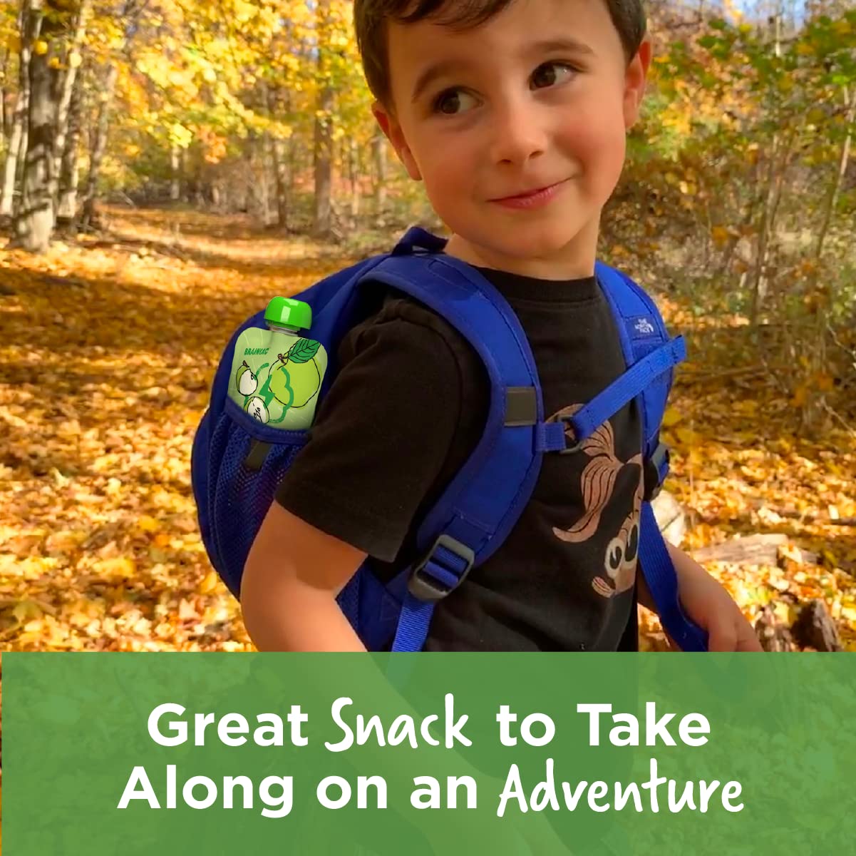 Brainiac Applesauce Pouches with Omega-3s, Mega Apple, 20 Count, 3.2 oz. – Unsweetened Applesauce with Immune Boosting Vitamin C, Omega-3s and Choline – Healthy Snacks for Kids for School, On-the-Go