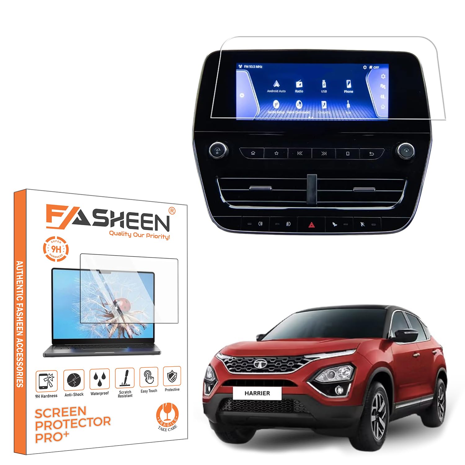 FASHEEN Screen Guard Compatible With TATA HARRIER 2019-2023 || 8.8 inch INFOTAINMENT| 9H Hardness Screen Protector Not a Tempered Glass-picture-17