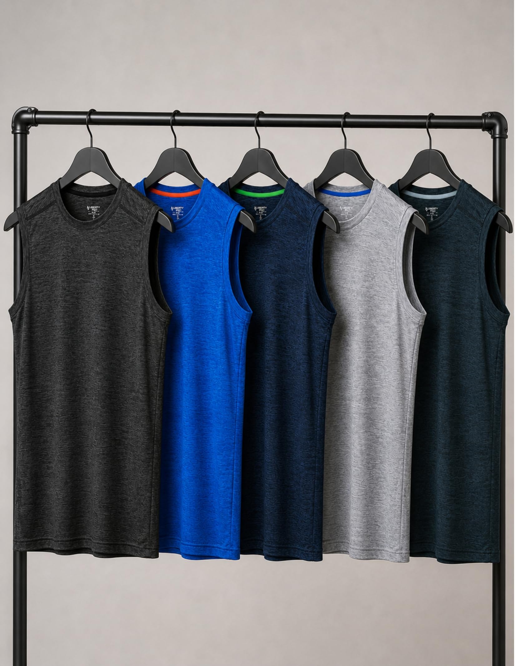 Liberty Imports Athletic Crew Neck Sleeveless Shirts Sin Mangas Hombre (Pack de 5)