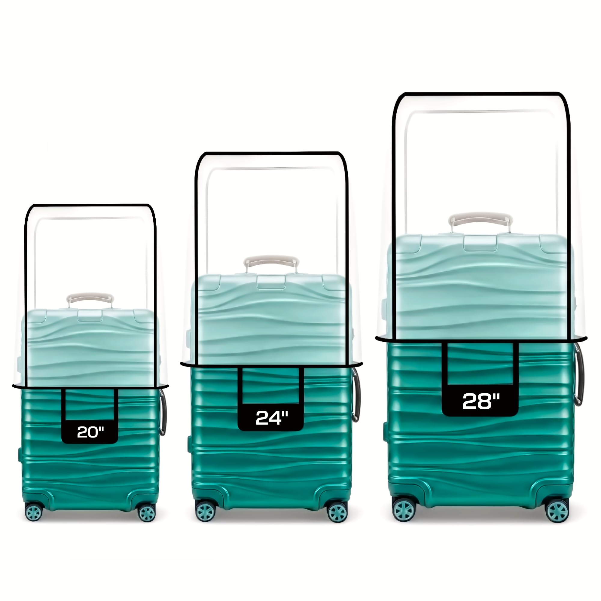 Pack of 3 Transparent Suitcase Cover Set of 3 with Zipper | Water & Dust Proof Anti-Scratch Luggage Bag Protector | Clear Travel Trolley, Suitcase & Luggage Bag Cover (20, 24 & 28 Inch)-image-32