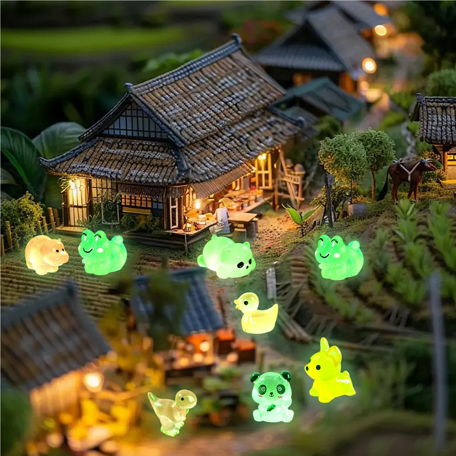 120 Pcs Mini Resin Animals, Miniature Resin Animals Glow in the Dark, Fairy Garden Miniature Moss Landscape - Image 3