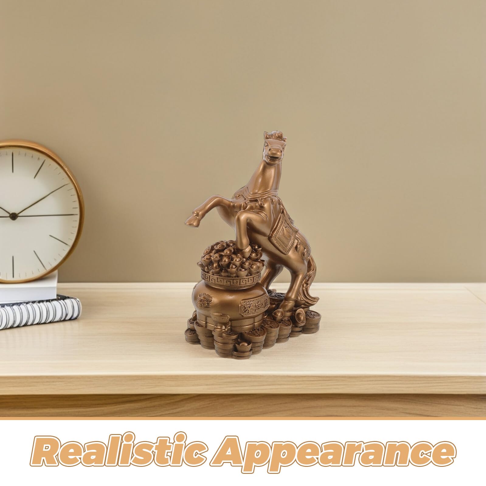 Pferdefigur Feng Shui 18cm Hohe Tierkreiszeichen Statuette aus Kunstharz