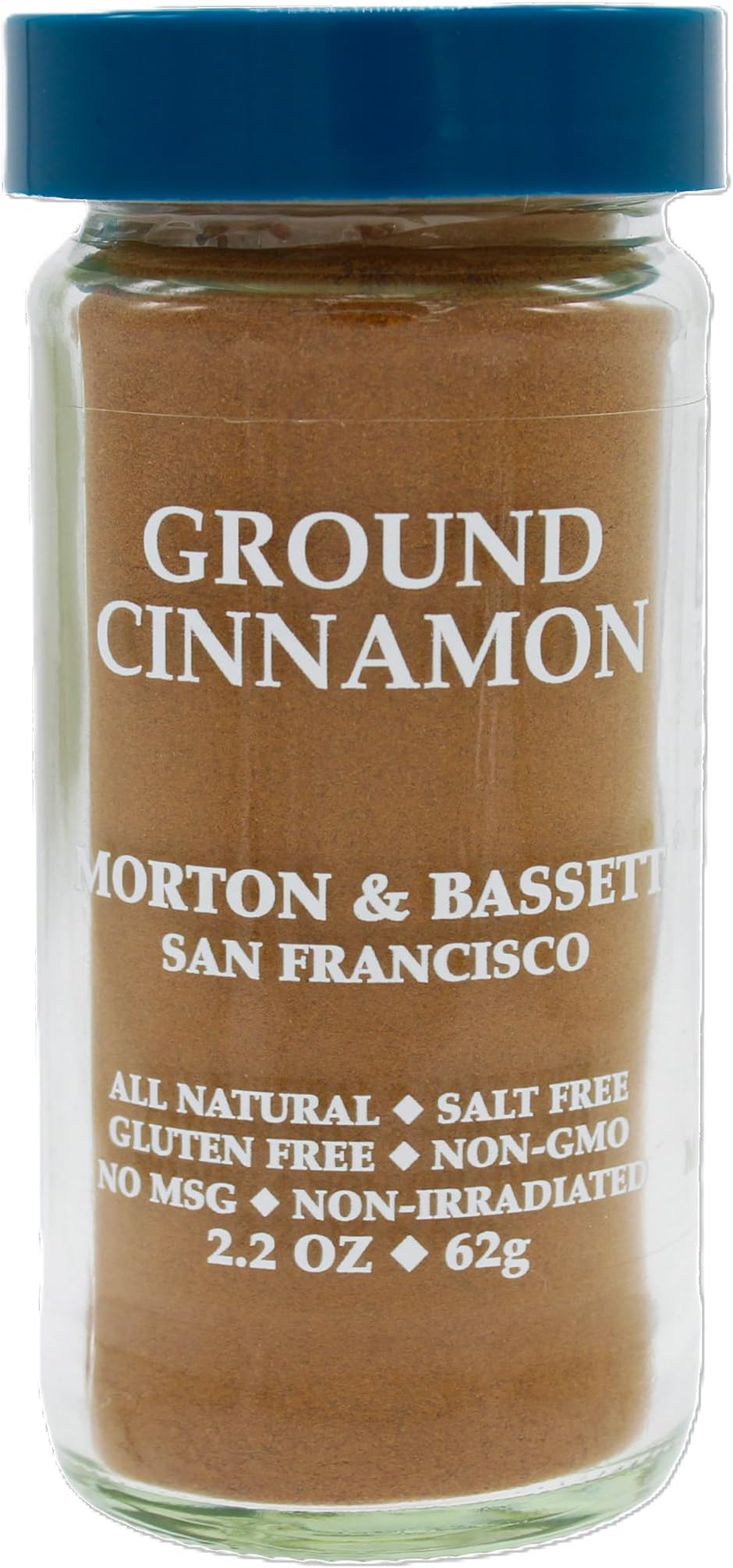 Morton & Bassett Ground Cinnamon, 1.3 oz – Non-GMO, Salt-Free, Sweet and Aromatic Spice for Baking, Oatmeal & Beverages