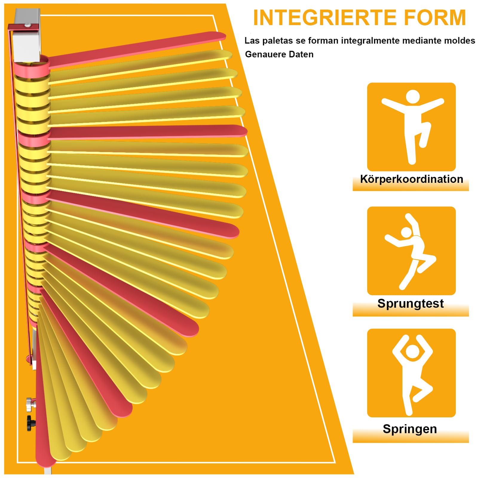 Vertical Jump Tester, Vertikaler Sprungtester -einstellbare Höhe, Wall Mounted Vertikaler Sprung Trainer Sprung Training, Wandmontage Vertical Jump Measurement Tool (Yellow and Red, 70)