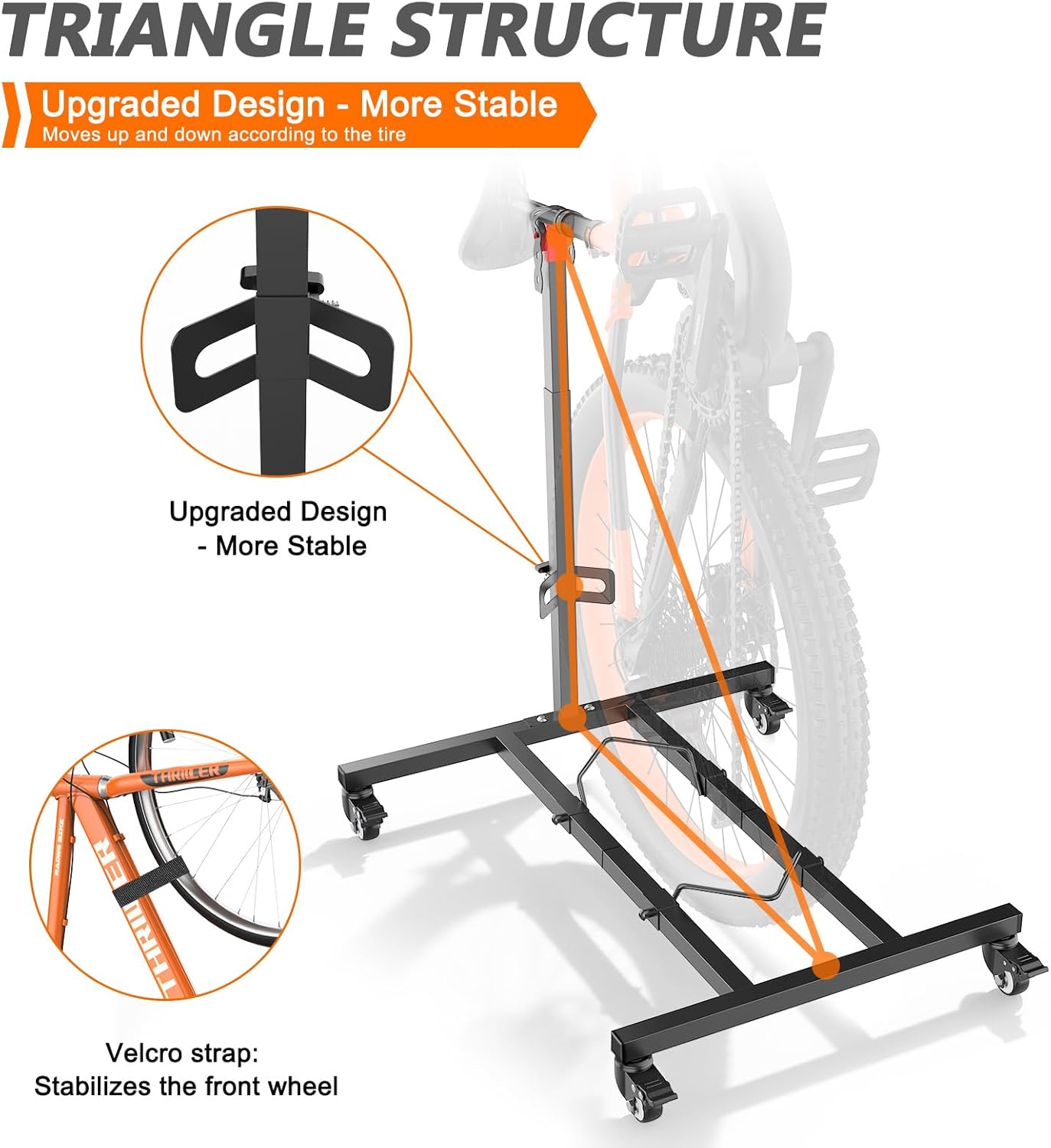 2PC Vertical Bike Stand,Freestanding Space-Saving Bike Rack with Adjustable Height for Wheels Sizes up to 29”,Indoor Bike Storage Rack,Garage & Apartment,Upright Bicycle Floor Holder for MTB Road Bike
