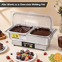 Vista 9 de Dyna-Living Electric Chafing Dishes for Buffet, 9.5QT Half Size Chafing Dish Buffet Set 600W Electric Buffet Servers and Warmers with Temp Control