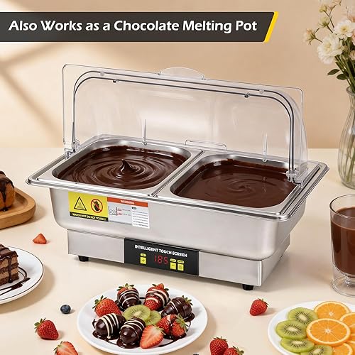 Miniatura 9 de Dyna-Living Electric Chafing Dishes for Buffet, 9.5QT Half Size Chafing Dish Buffet Set 600W Electric Buffet Servers and Warmers with Temp Control
