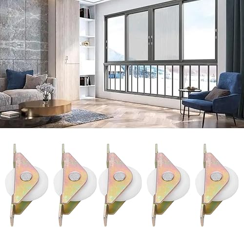 Miniatura 5 de Rodillo de puerta de armario de bajo ruido, polea deslizante de 1.181 in de diámetro, rodillo de rueda de nailon para puertas correderas, polea de