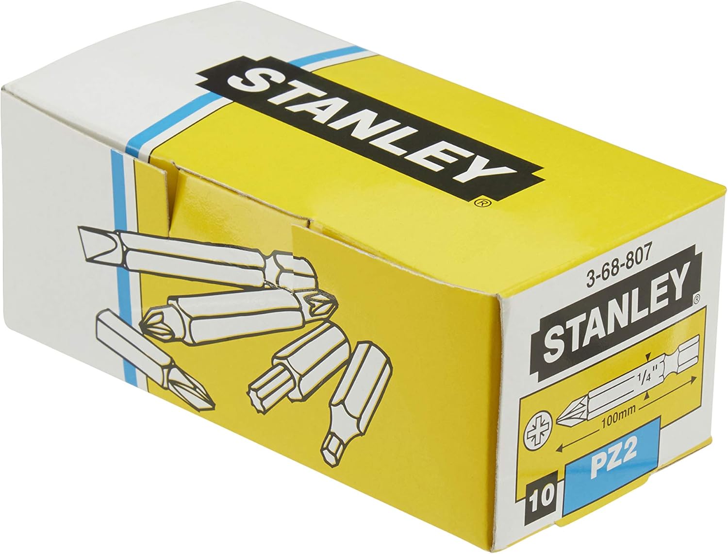 Stanley 368807B 100mm Pozi 2-Point Power Bit (10 Pieces)