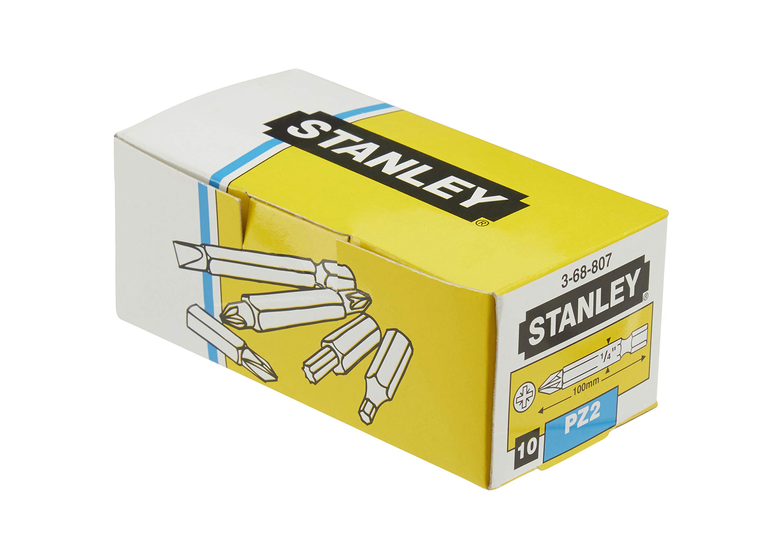 STANLEY Pozidriv-Bits 10er-Set: Nr. 2, 70 Mm Lang, 1/4" Sechskant, Für Schraubarbeiten In Industrie & Heimwerken