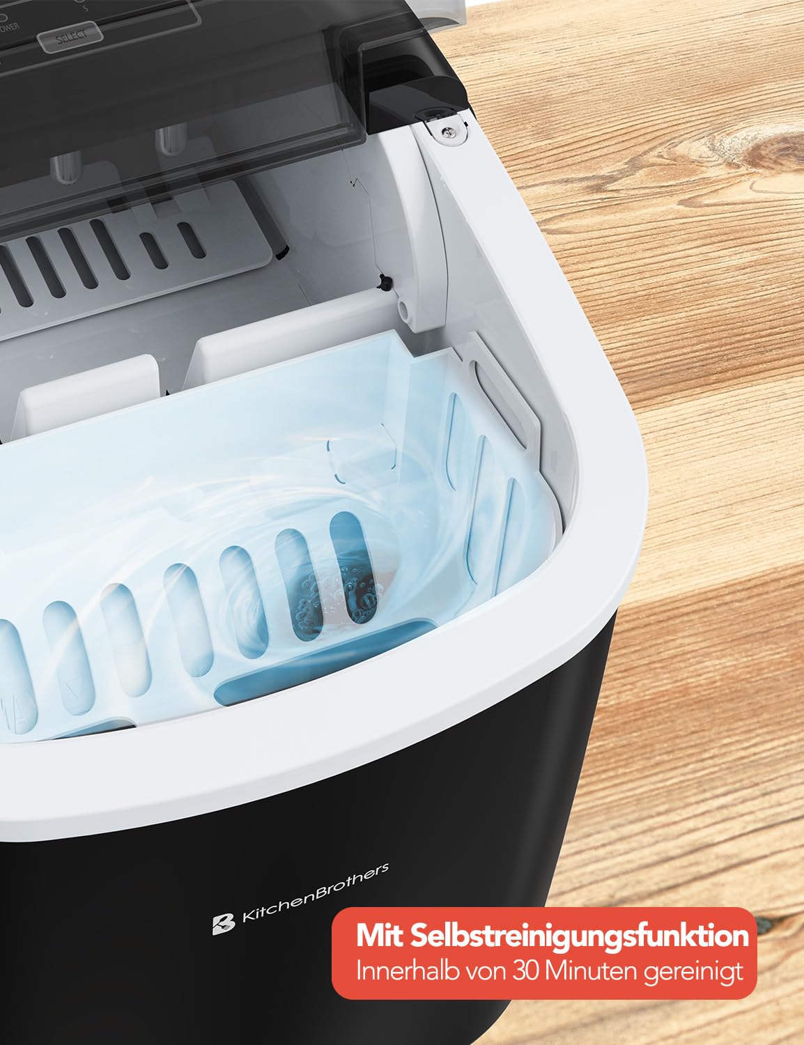 KitchenBrothers Eiswürfelmaschine Klein - Crushed Ice Maschine - Eiswürfel Maschine, Würfel - Ice Cube Maker - Eiswürfelbereiter - Ice Maker - Eiswürfelmaschinen - Ice Crusher - Eiscrusher