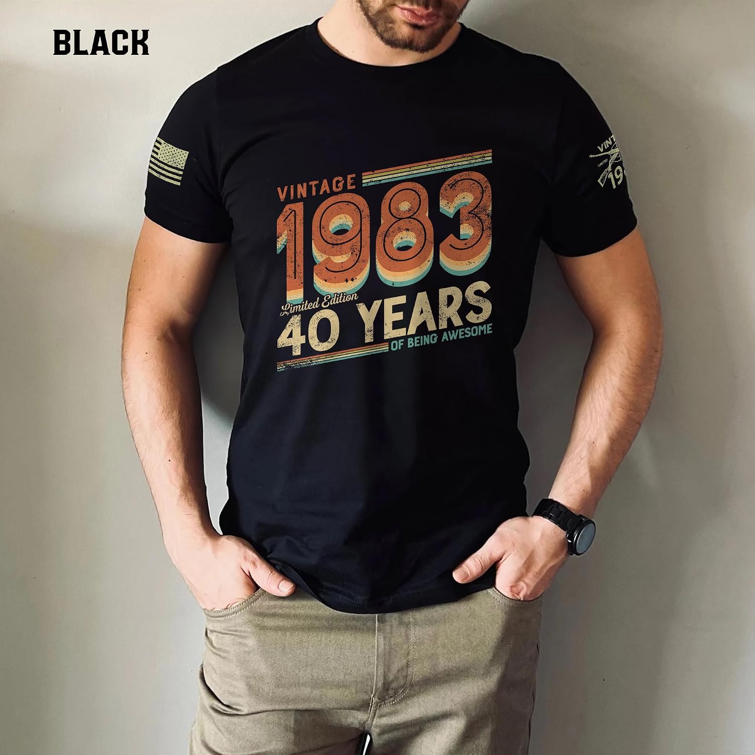 Vintage 1983 T Shirts for Men, 40 Year Old Gifts for Men Shirt, 40th Birthday Shirts 1